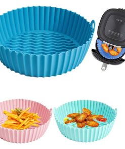 5 pz Cestino in silicone per friggitrici ad aria riutilizzabile e antiaderente adatto per forno forno a microonde cottura a vapore