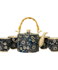 WD LIFESTYLE Set Teiera e 4 Bicchierini Blue e Bianco