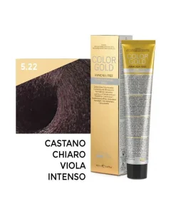 Color Gold Crema Colorante Ammonia Free – 5.22 Castano Chiaro Viola Intenso 100 ml – Design Look