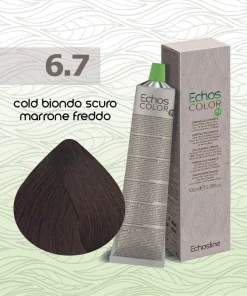 Echos Color – Crema colorante capelli – 6.7 Cold Biondo Scuro Marrone Freddo – 100 ml