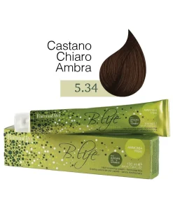 Farmavita – B.Life Color – Senza Ammoniaca – Crema Colorante per Capelli – 5.34 Castano Chiaro Ambra – 100 ml