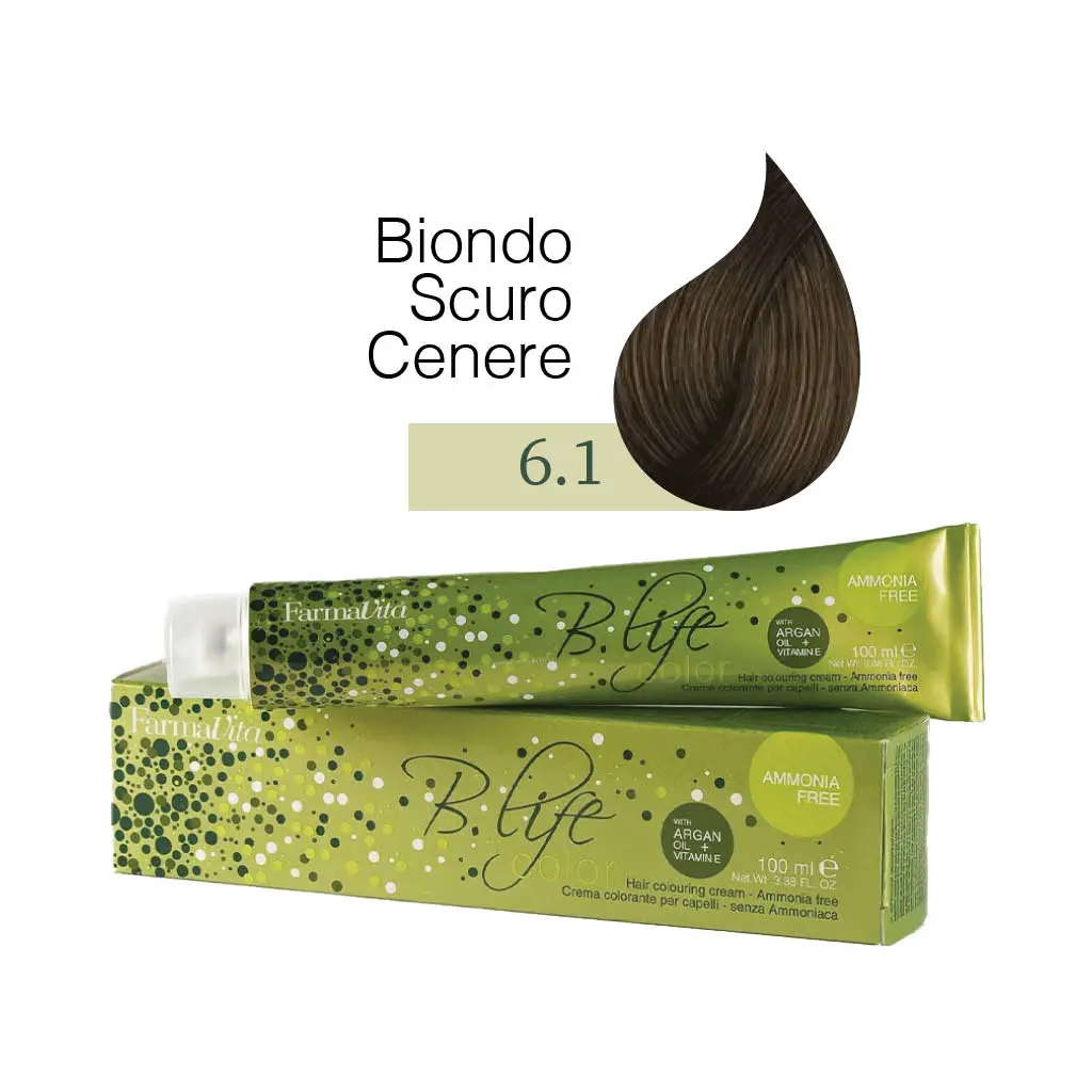Farmavita – B.Life Color – Senza Ammoniaca – Crema Colorante per Capelli – 6.1 Biondo Scuro Cenere – 100 ml - immagine 2