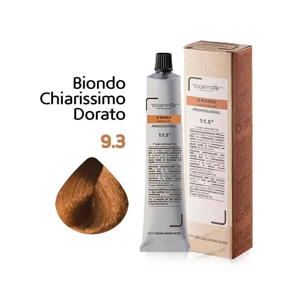 O-Range Hair Color – Colorazione Permanente in Crema – 9.3 Biondo Chiarissimo Dorato 100 ml – Togethair
